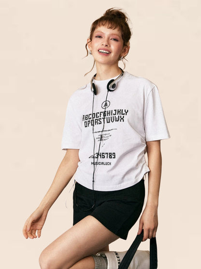 American White Letter Print T-Shirt