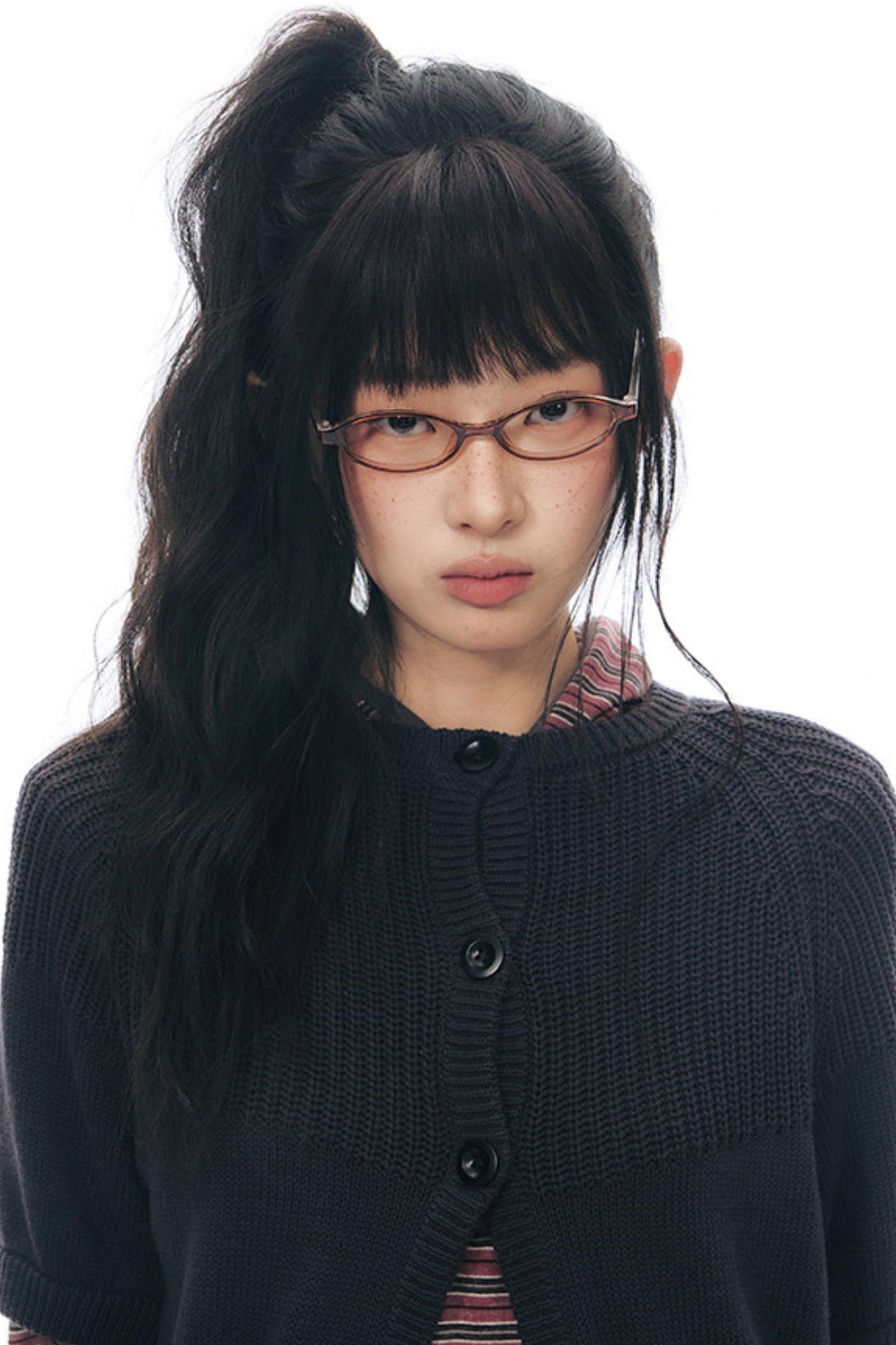 Vintage-Strickjacke mit mittellangen Ärmeln