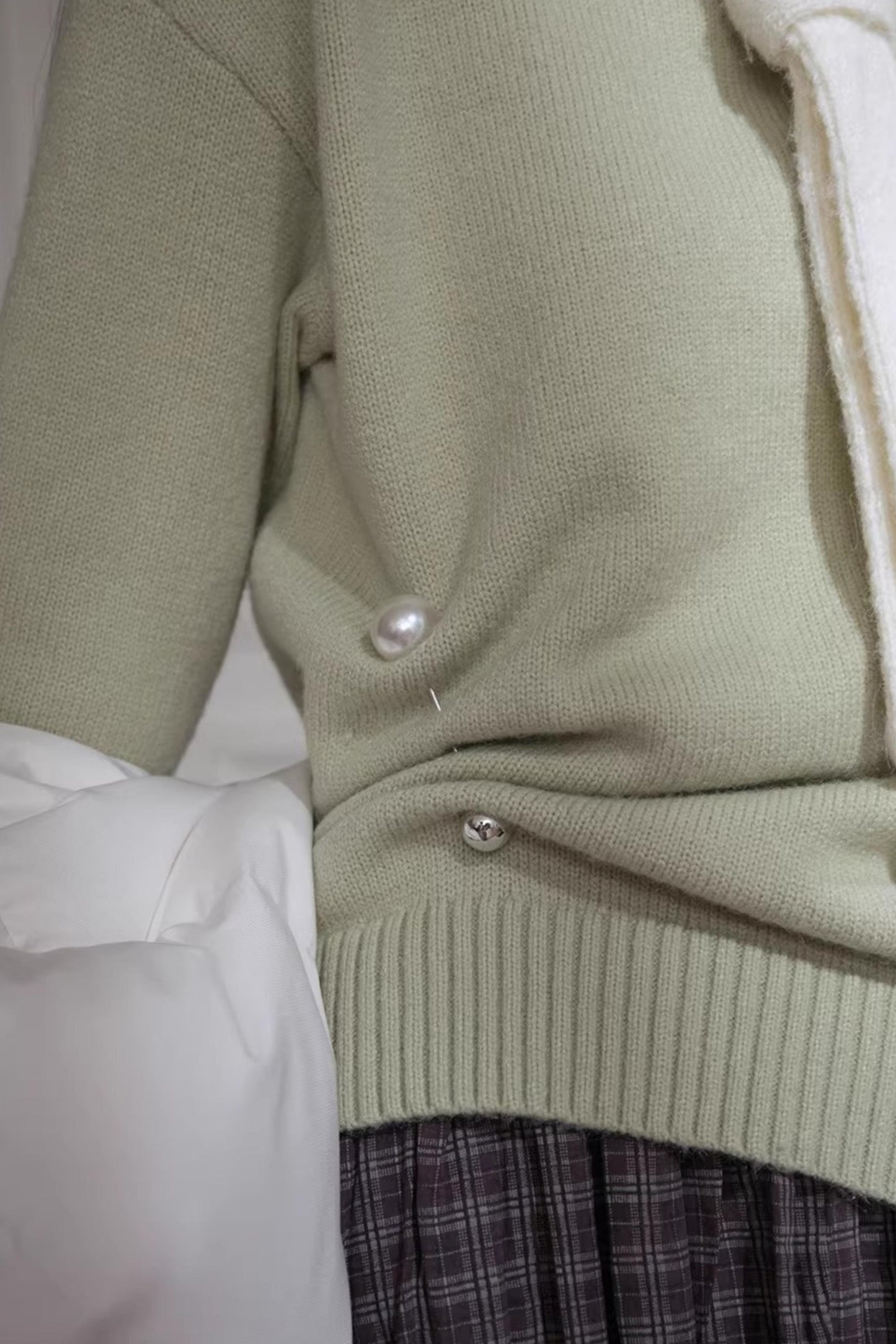 Warm Apricot Wool Tie Sweater