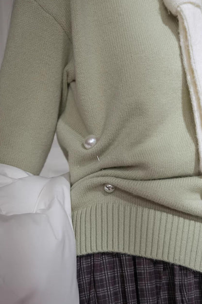 Warm Apricot Wool Tie Sweater