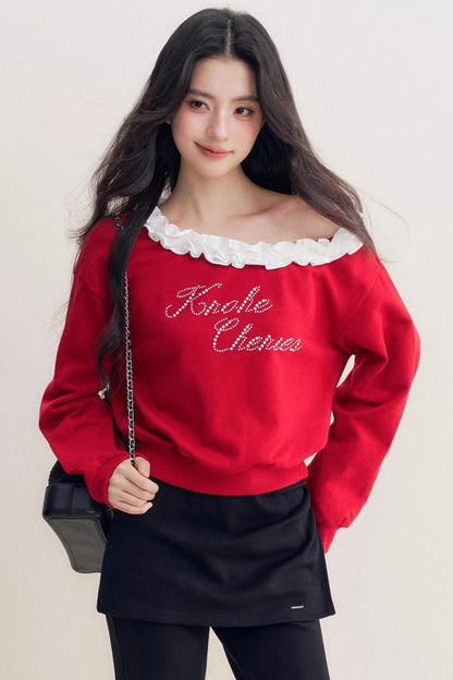 French Heavy Lace Sweatshirt
