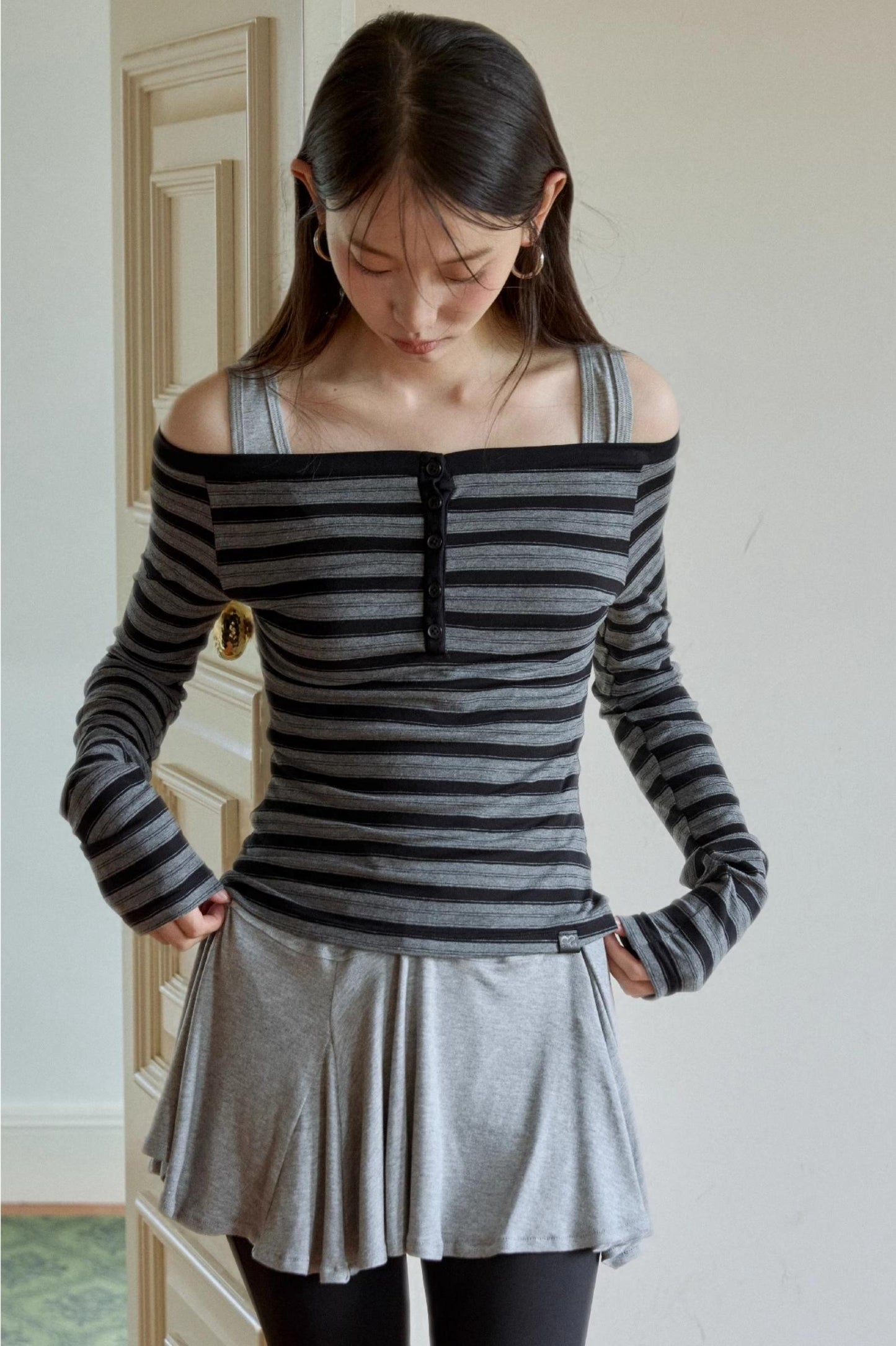 Shoulder Shirt Dress Set-Up