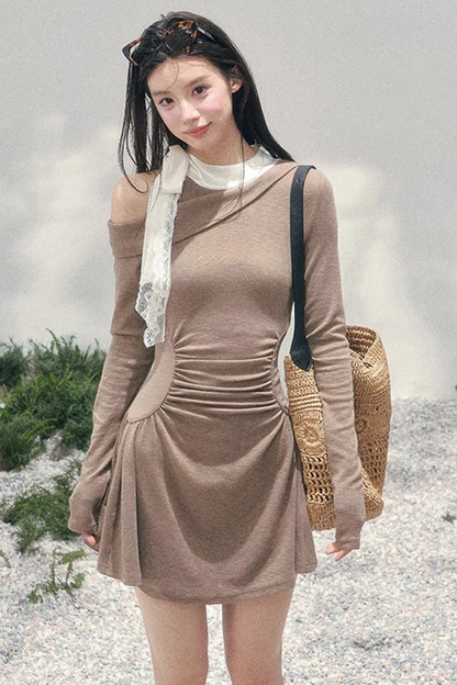 Entwined Warmth Waist-Cinching Dress