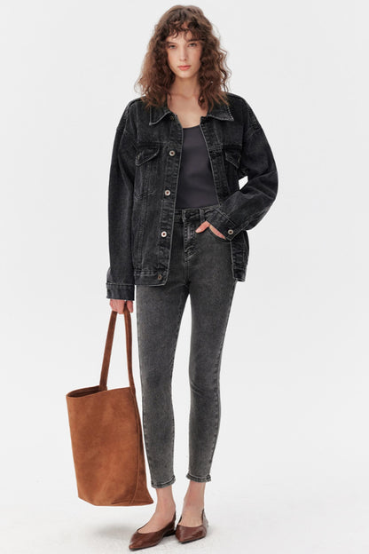 High-Waist Smoke Gray Pants