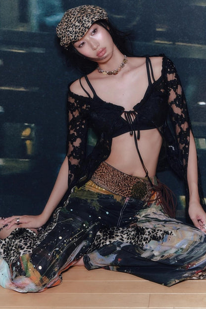 Leopard Waterfall Pants