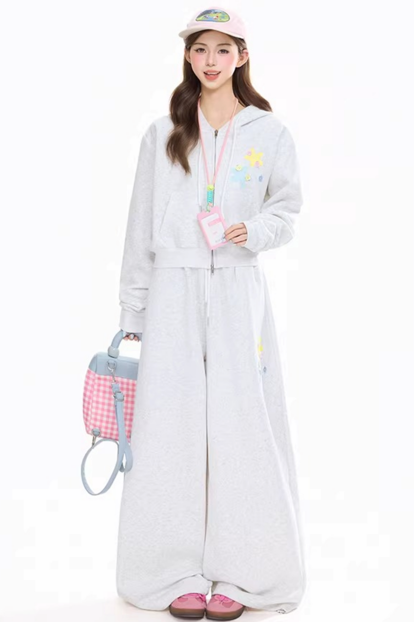 Retro Drapey Wide-Leg Sweatpants Set