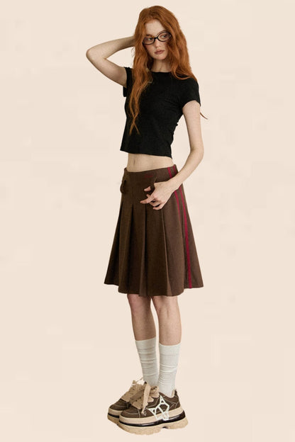 EZEK American Retro Hottie Slim Skirt Female Early Autumn Slim Pleated Skirt Short Skirt Modisch, lässig und vielseitig