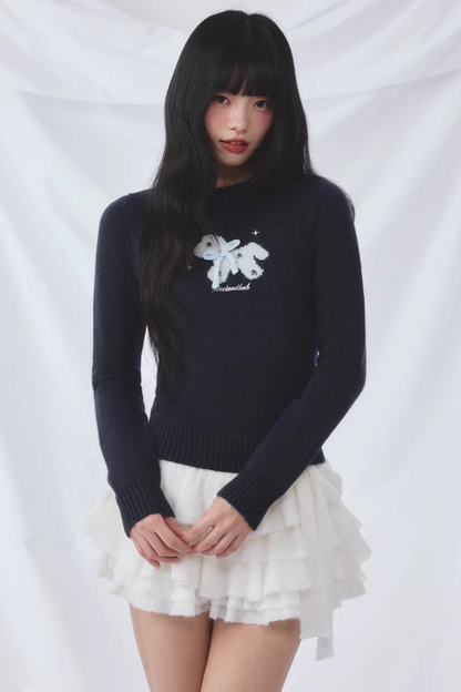 Three-Dimensional Bow Sweater
