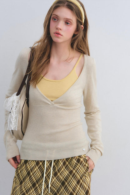 Wool Blend Color-Blocked Sweater