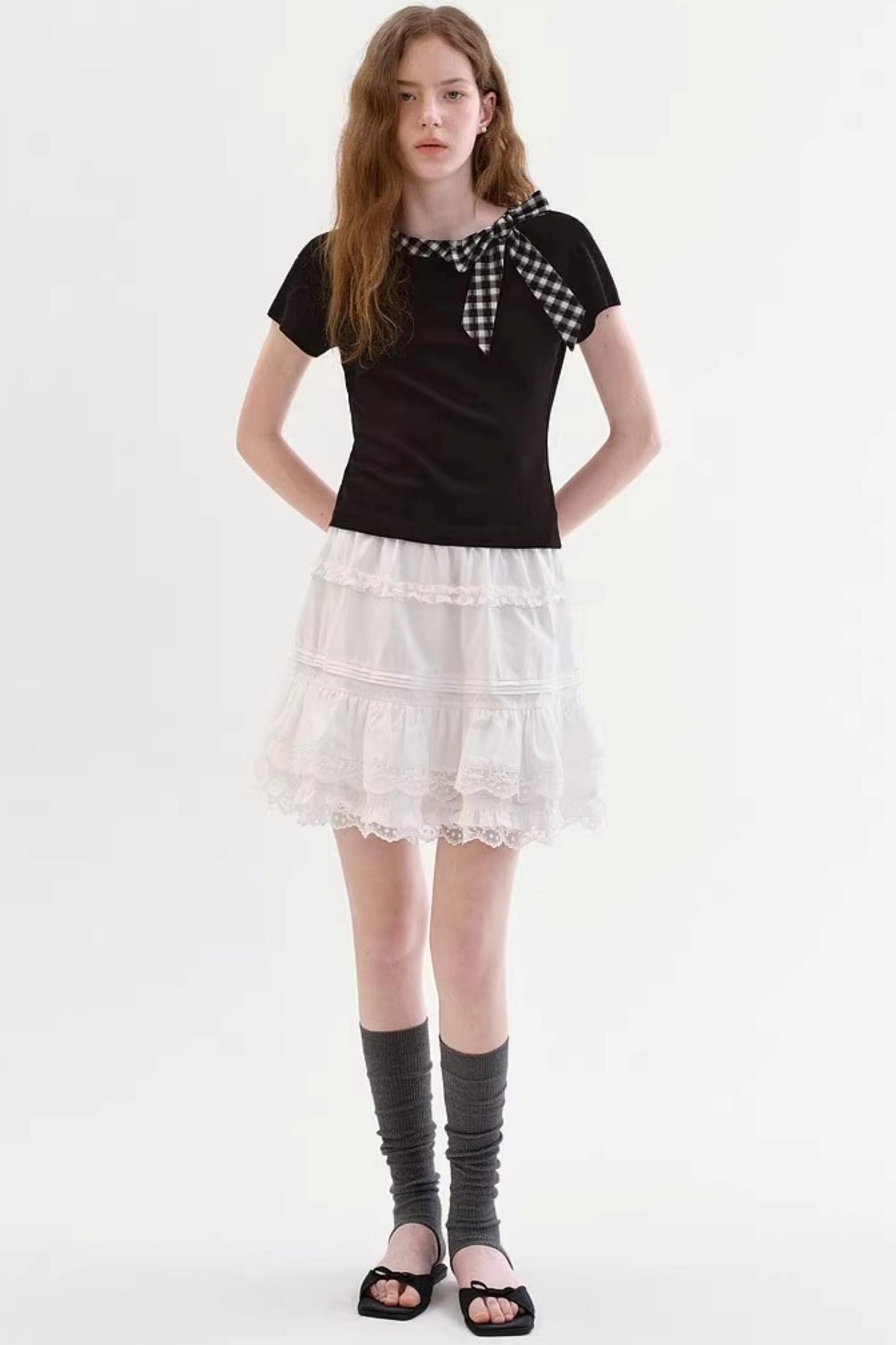 Lace Cotton A-Line Skirt