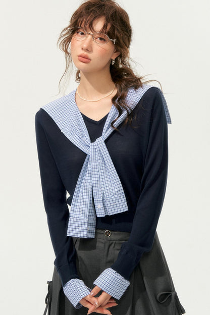 Vintage V-Neck Long Sleeve Top