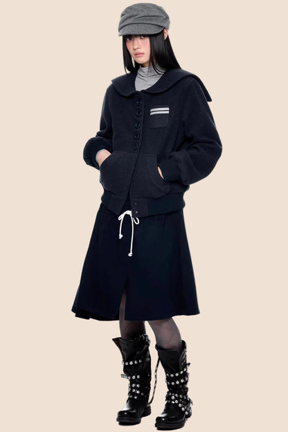 Preppy Vintage Woolen Coat