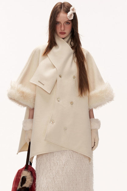 Scarf Fur Cape Coat