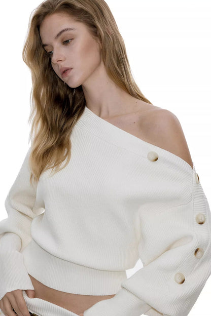 Two-Way Slanted Shoulder Sweater Set-Up