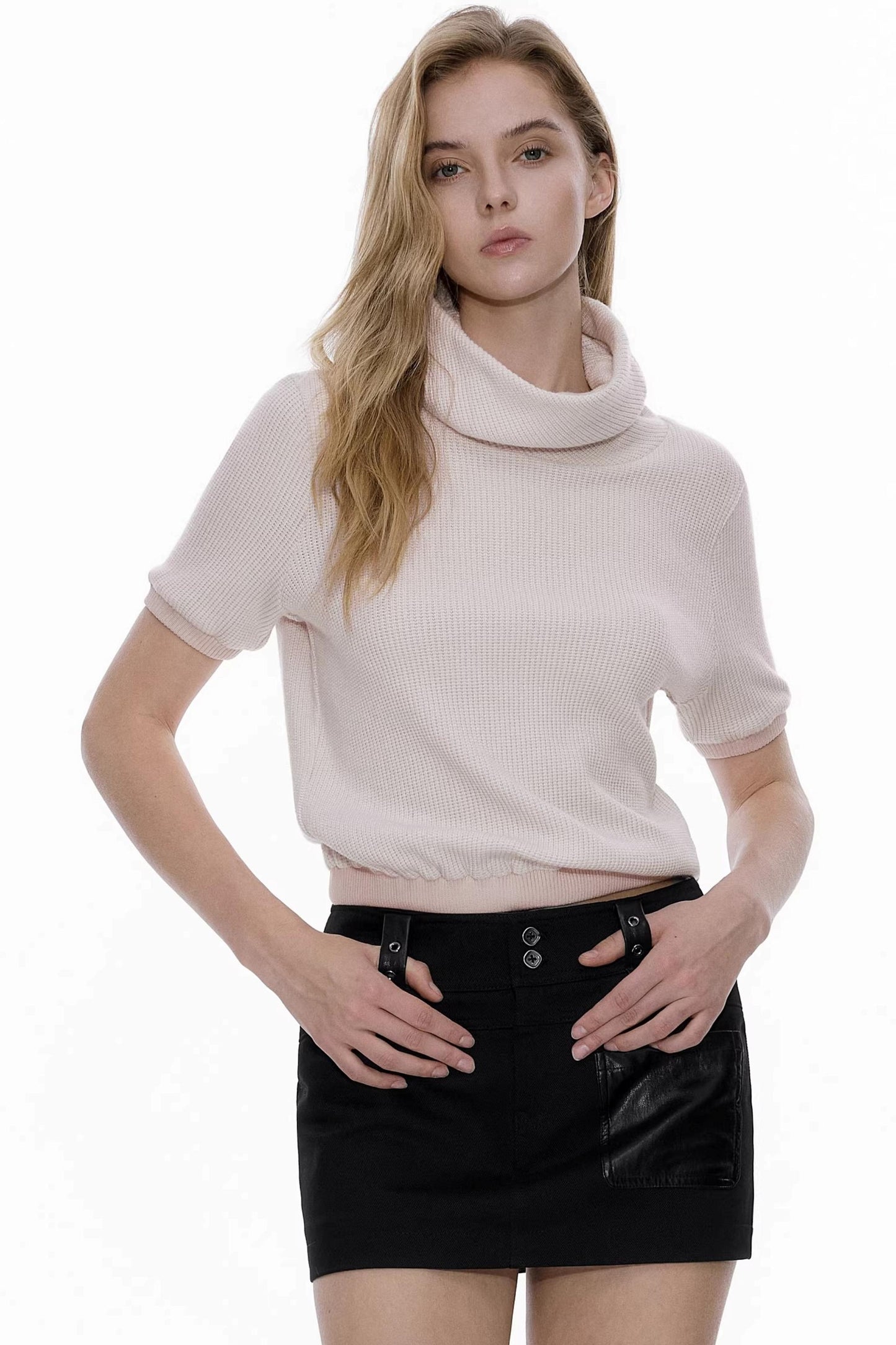 Waist-Cinching Patchwork Sweater