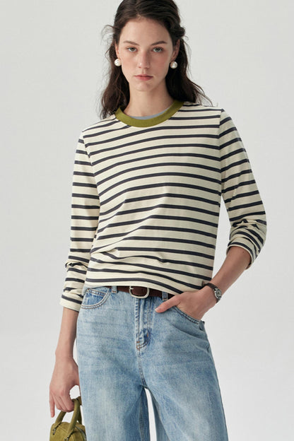 American Vintage Striped Long Sleeve T-Shirt