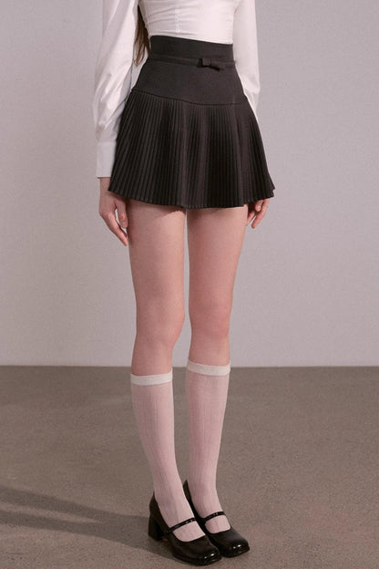 Bow V-Neck Long Sleeve Shirt Set-Up