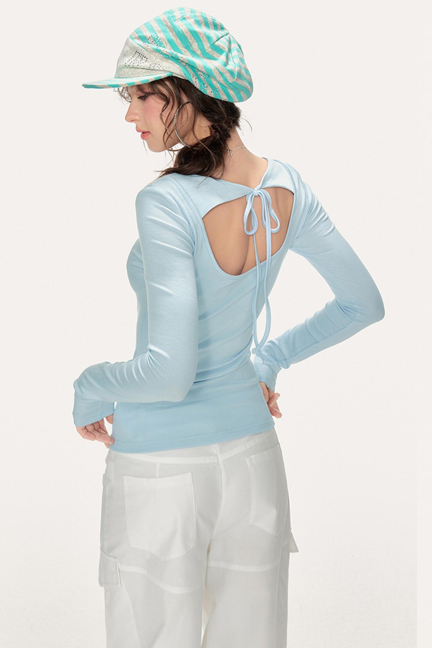 Sweet Spicy Cut-Out Long-Sleeved Shirt