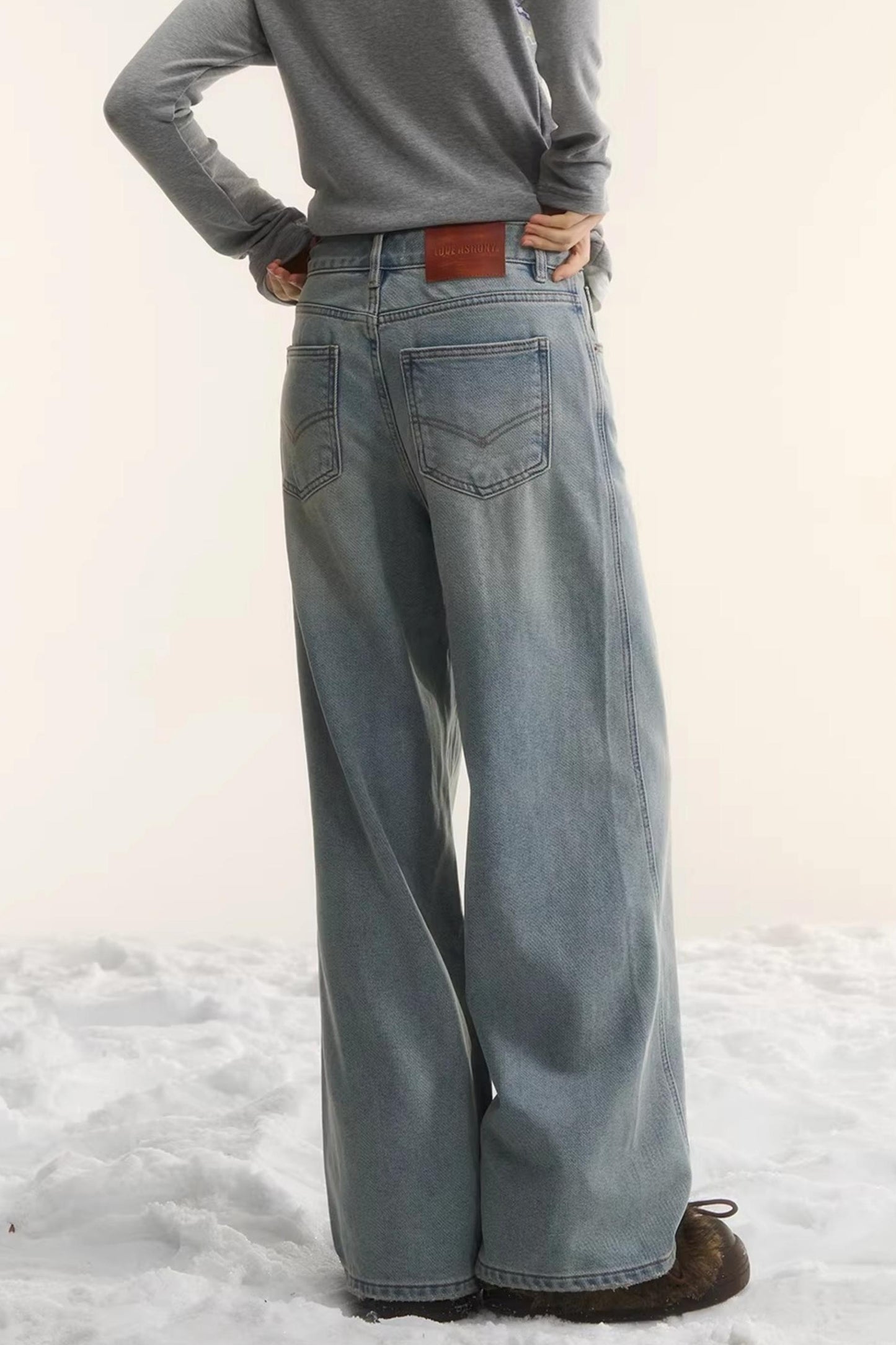 Washed Distressed Denim Pants