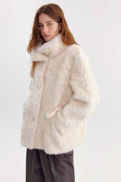 텍스처 에코 퍼 코트