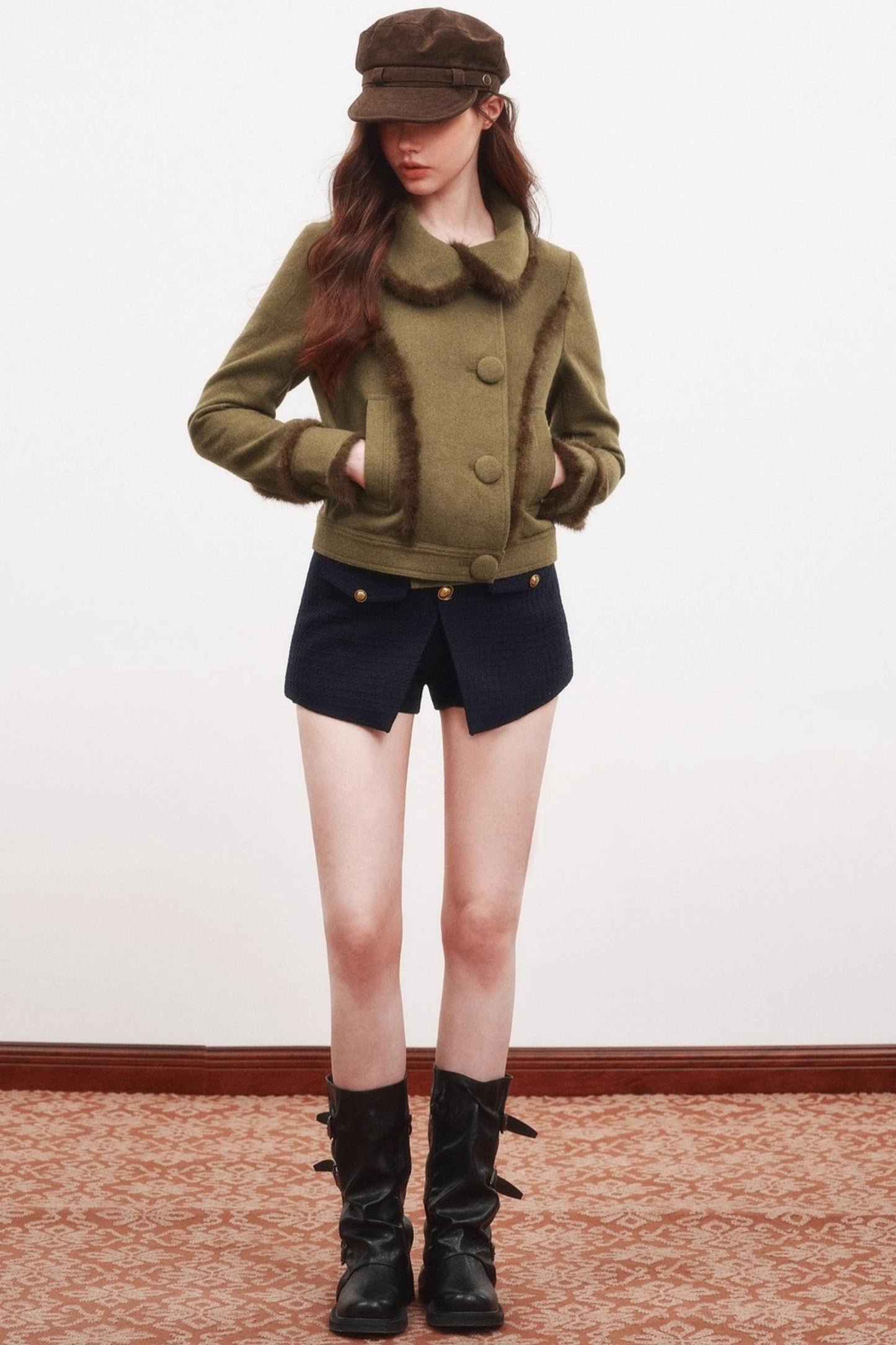 Winter A-Line Button Design Shorts