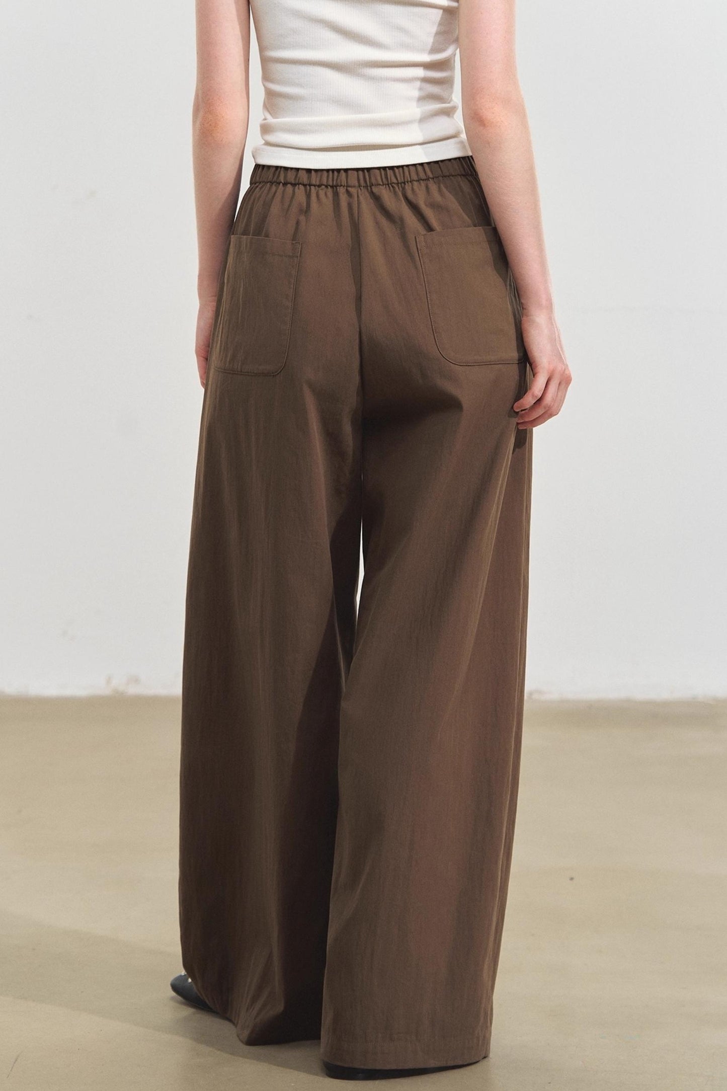 Wide-Leg Scimitar Pants