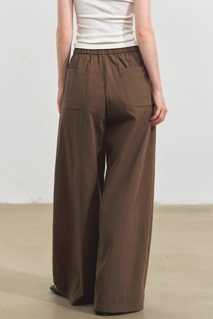Wide-Leg Scimitar Pants