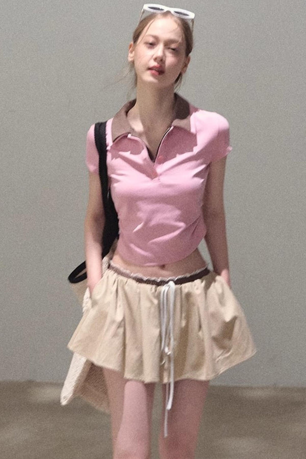 Vintage Lace Poncho Polo Skirt Set-Up