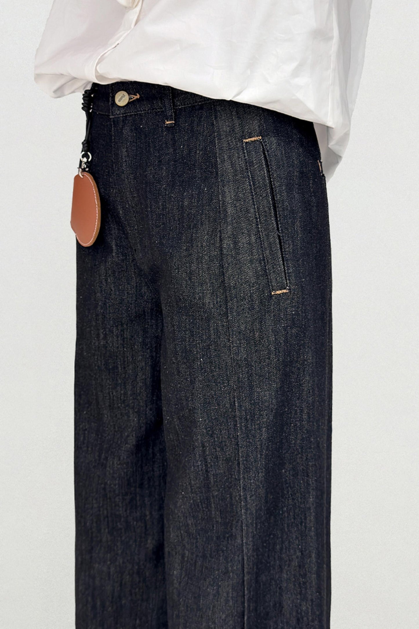 High Waist Split Straight Jeans