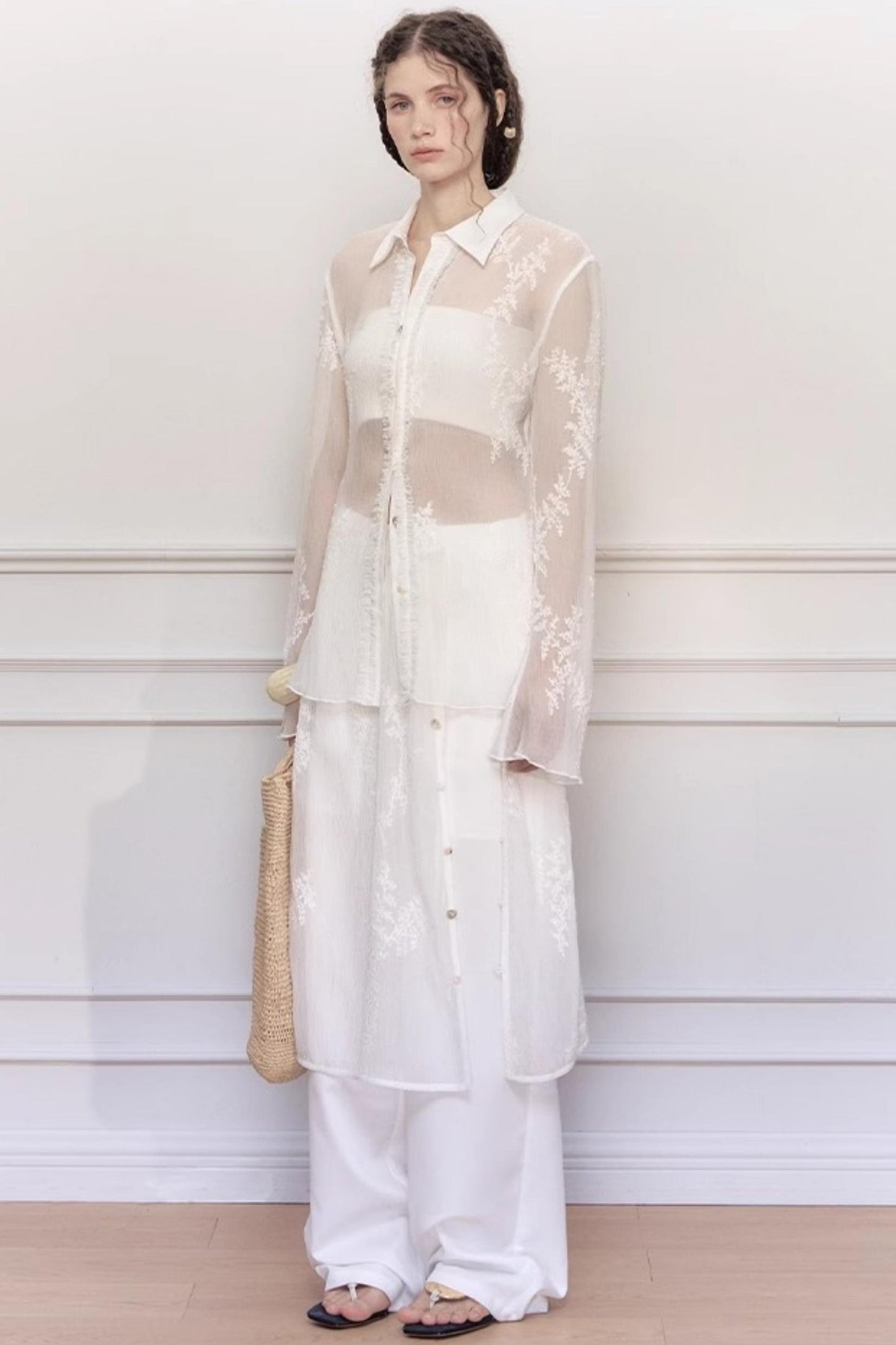 French Lace Long Sleeve Shirt