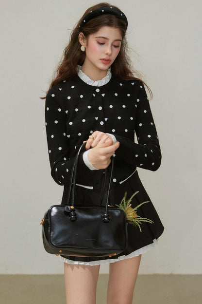 Knitted Polka Dot Cardigan