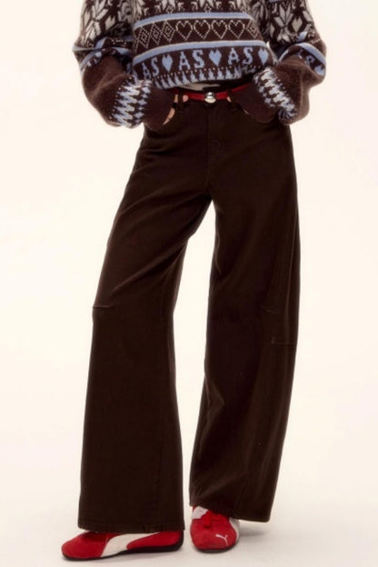 Scimitar Red Belt Denim Pants