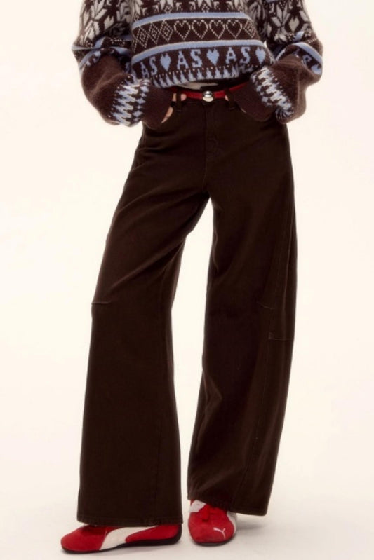 Scimitar Red Belt Denim Pants