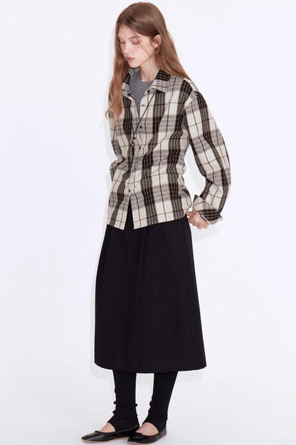 Micro-Brushed Plaid Shirt