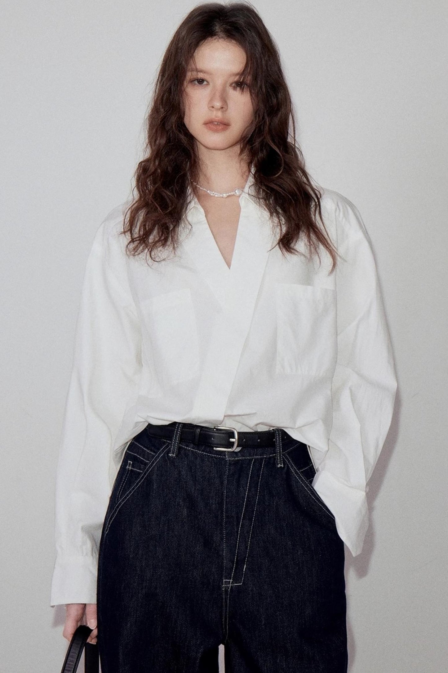 Cotton Peplum White Shirt