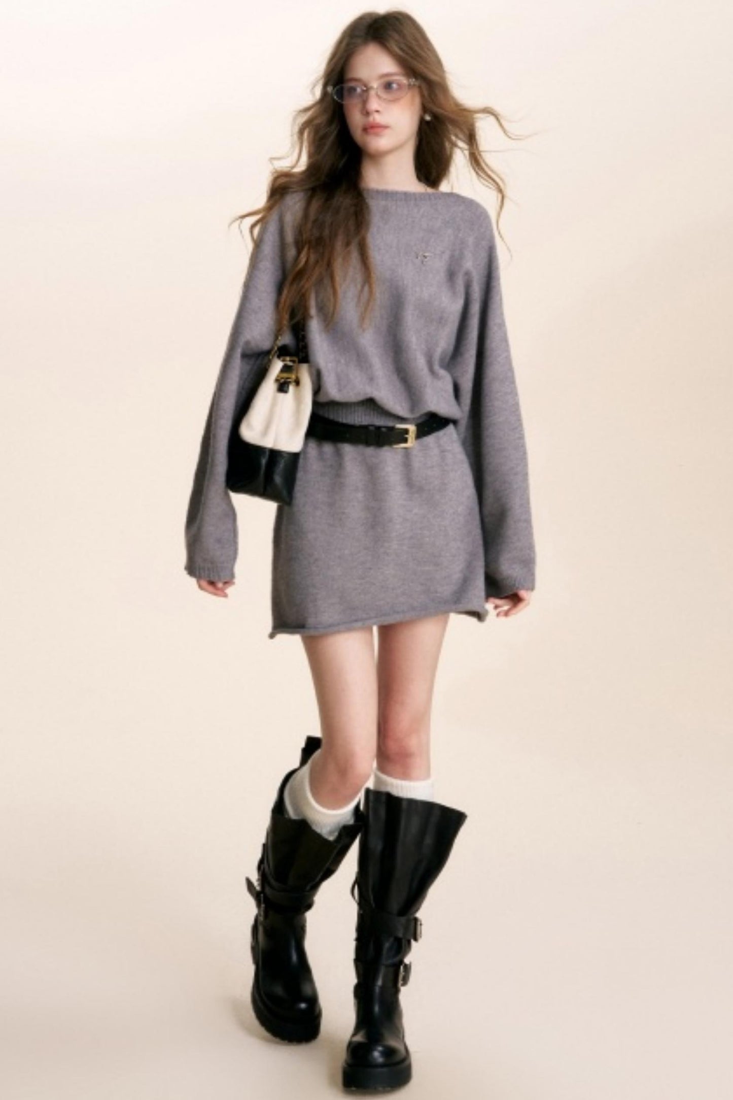 French Knit Off-Shoulder Dress