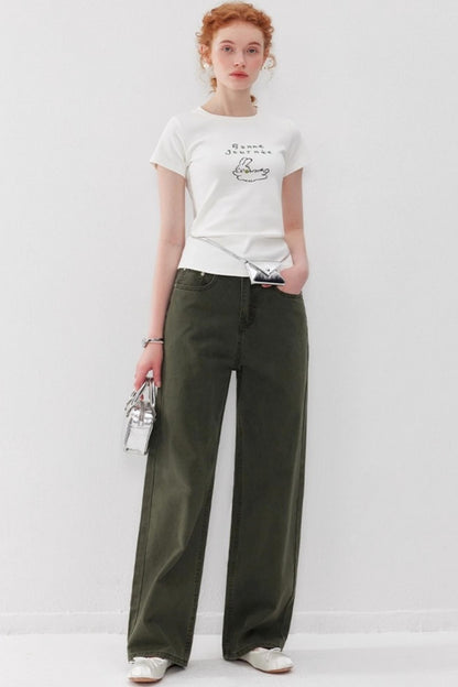 High-Waist Straight Jeans