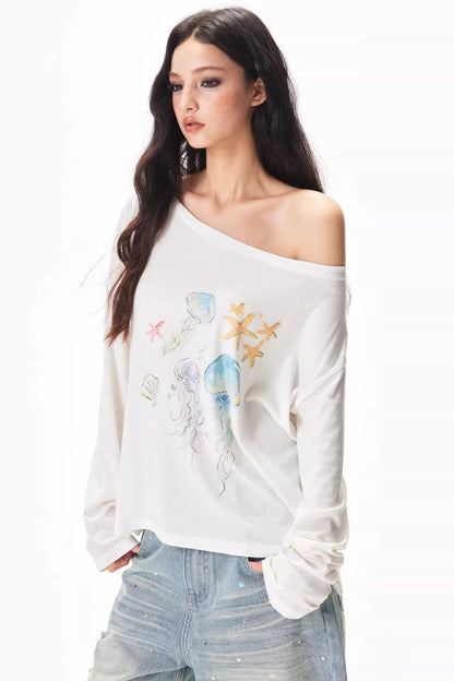 Watercolor Hand-Painted Blouse