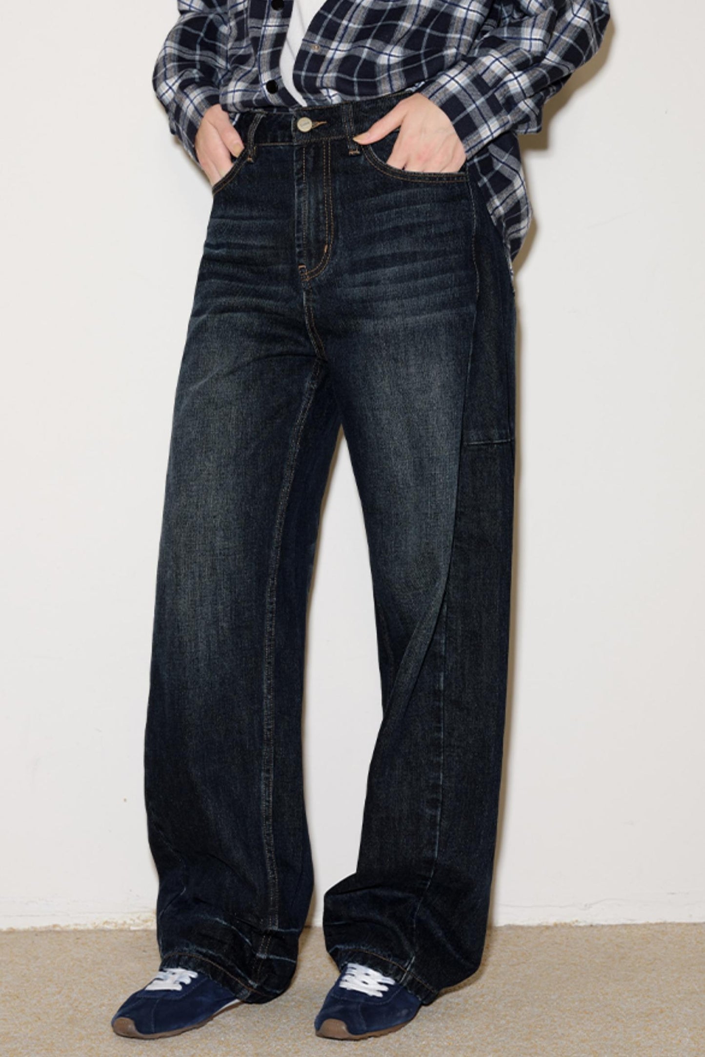 Washed Whiskered Denim Pants