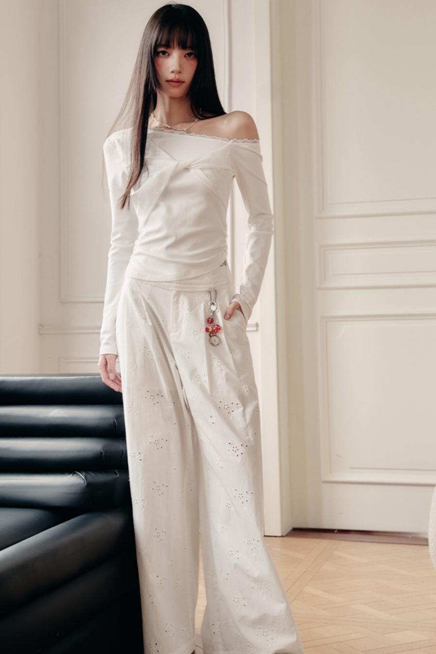 White Lace Made Shirt