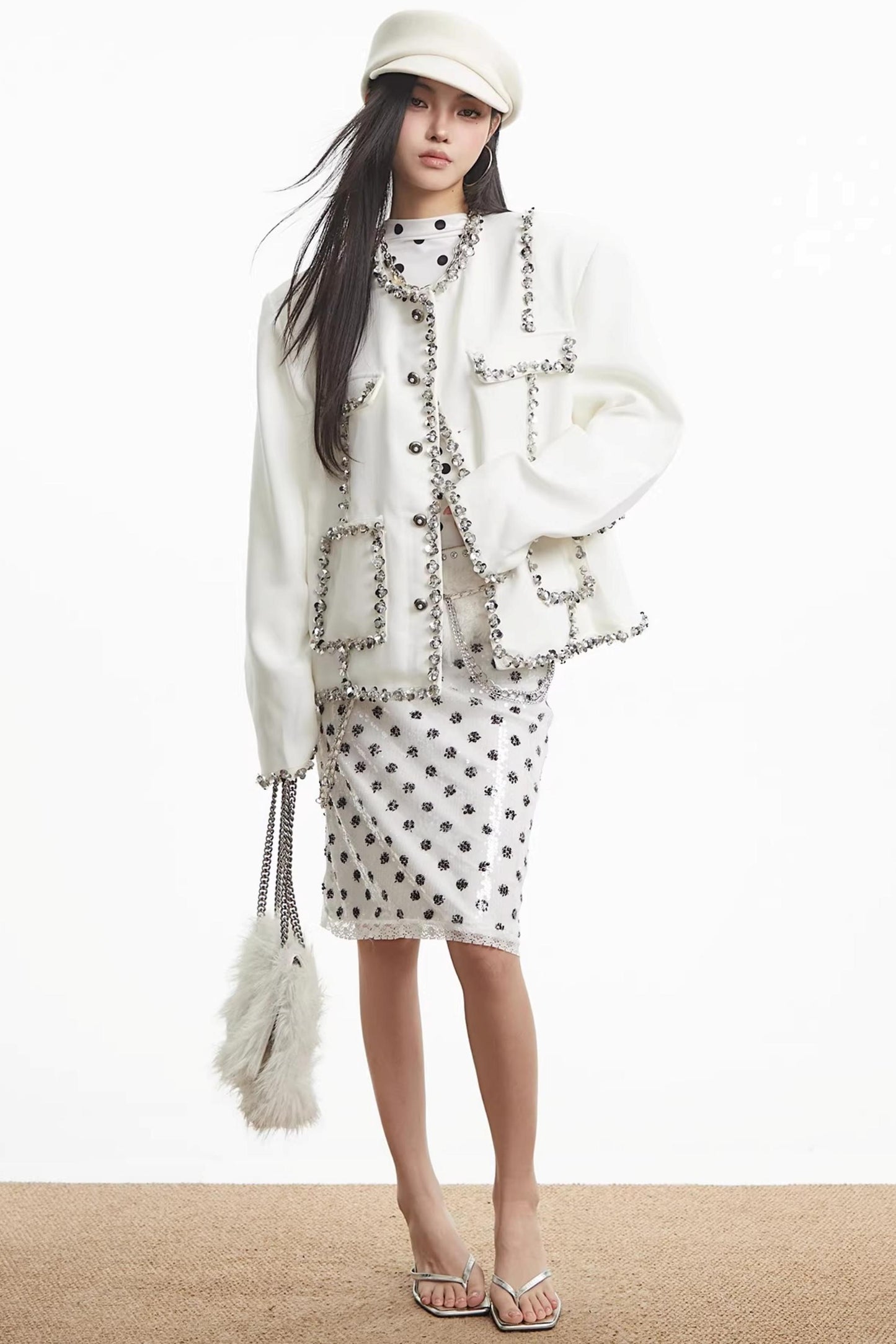 Uncmhisex White Sequin Jacket