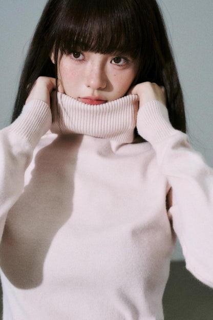 Versatile Elastic Turtleneck Sweater