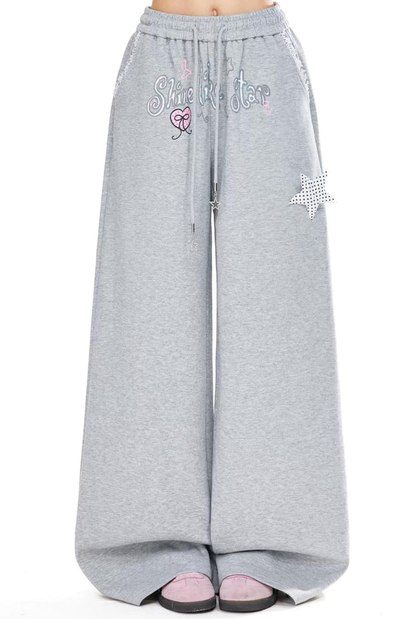 Star-Decorated Drapey Pants