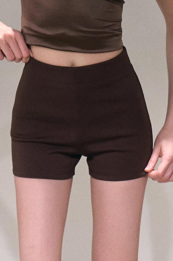 Classic Texture Slim High-Waisted Shorts
