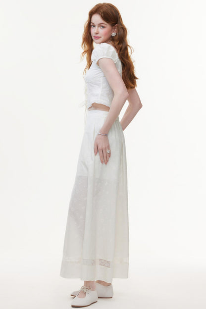 Skeleton Embroidered Two-Piece Skirt Set-Up