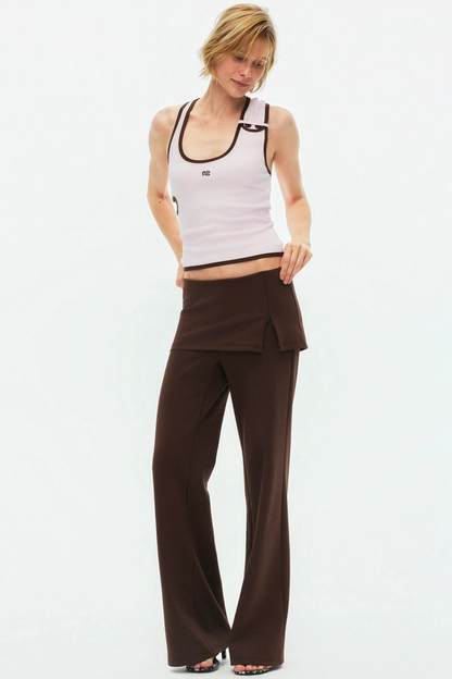 Asymmetrical Color-Blocking Tank Top