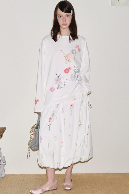 Custom Floral Long Sleeve Tee Set-Up