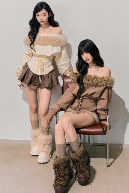 Afterglow Off-Shoulder Plush Top