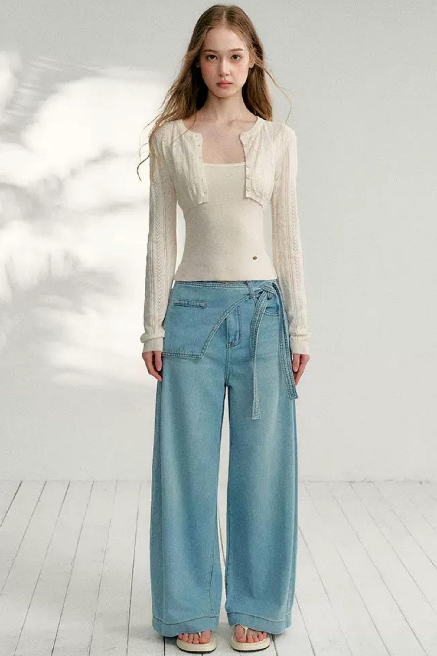 Jacquard Knit Cardigan Top Set-Up