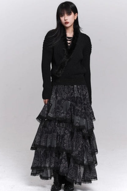 Black Irregular Skirt